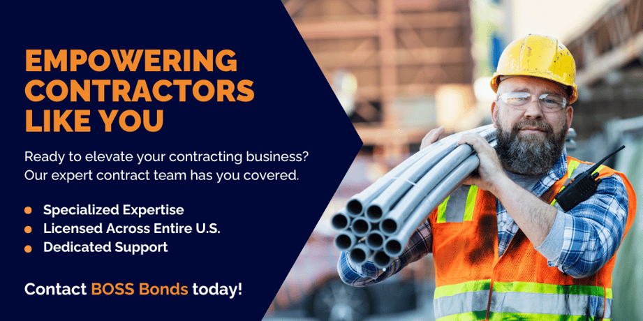 Contact BOSS Bonds for contract bond support