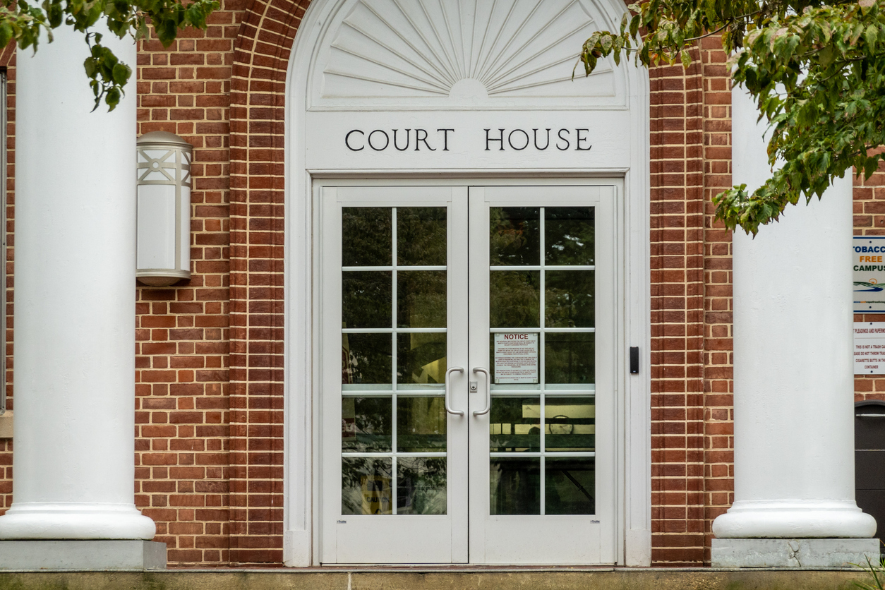 Front door of MD District Court House